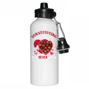 Substituting Is Like A Box Of Chocolates Substitute Teacher Gift Aluminum Water Bottle