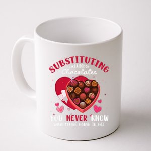 Substituting Is Like A Box Of Chocolates Substitute Teacher Gift Coffee Mug