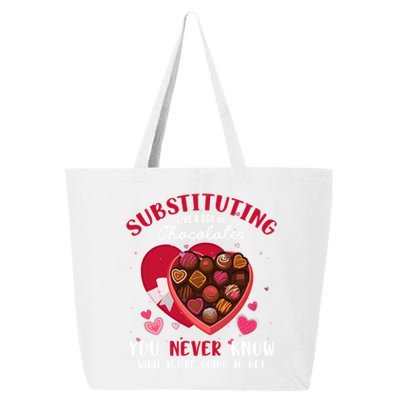 Substituting Is Like A Box Of Chocolates Substitute Teacher Gift 25L Jumbo Tote