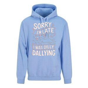 Sorry IM Late I Was Dilly Dallying Cute Baby Cat Unisex Surf Hoodie