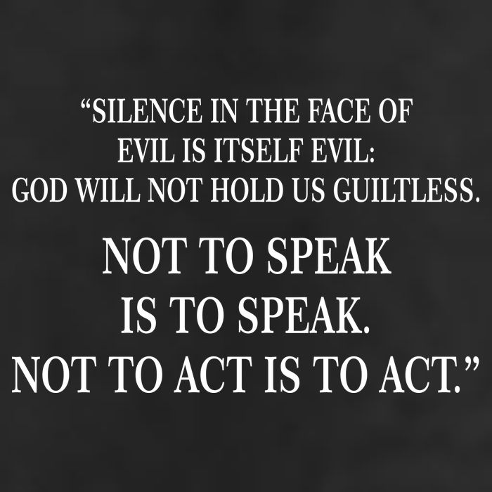 Silence In The Face Of Evil Quote 25L Jumbo Tote