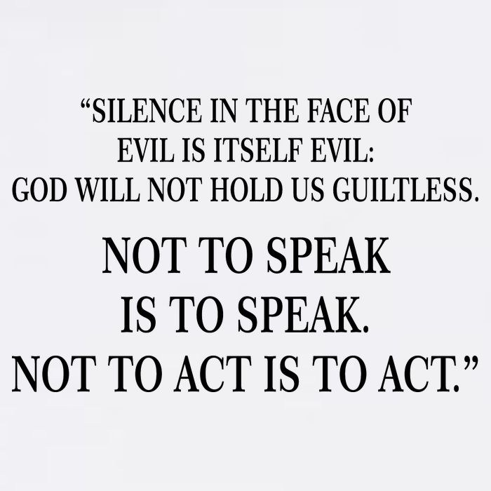 Silence In The Face Of Evil Quote Garment-Dyed Sweatshirt