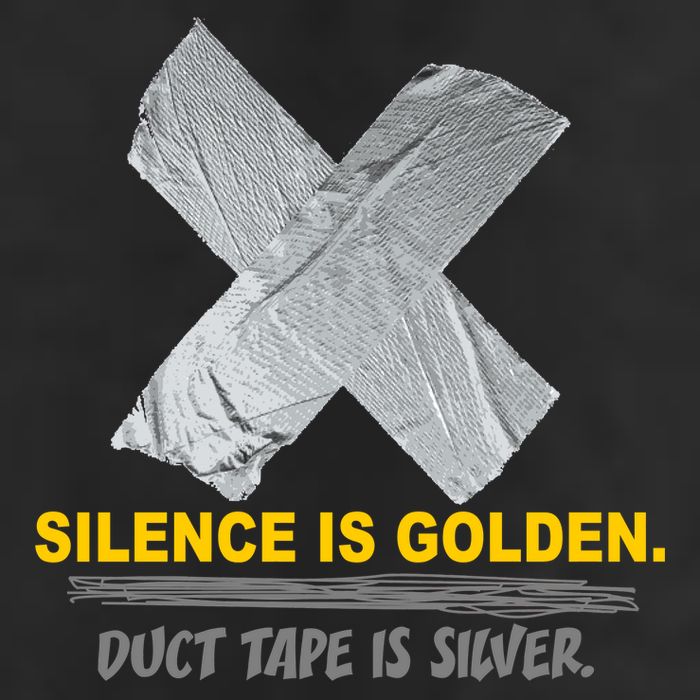 Silence Is Golden Duct Tape Is Silver 7 Panel Mesh Trucker Snapback Hat