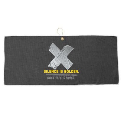 Silence Is Golden Duct Tape Is Silver Large Microfiber Waffle Golf Towel