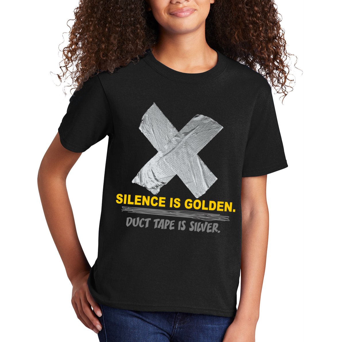 Silence Is Golden Duct Tape Is Silver Kids T-Shirt