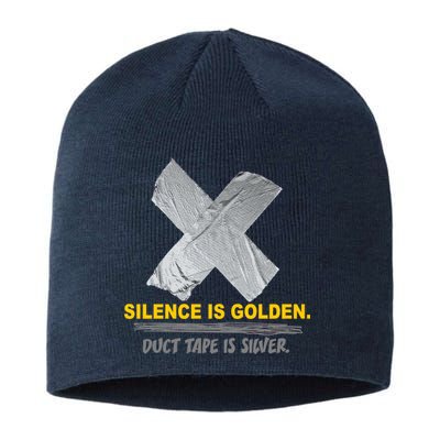 Silence Is Golden Duct Tape Is Silver Sustainable Beanie