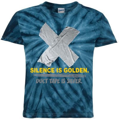 Silence Is Golden Duct Tape Is Silver Kids Tie-Dye T-Shirt