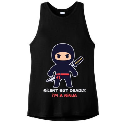 Silent But Deadly I'm A Ninja Ladies PosiCharge Tri-Blend Wicking Tank