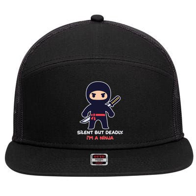 Silent But Deadly I'm A Ninja 7 Panel Mesh Trucker Snapback Hat