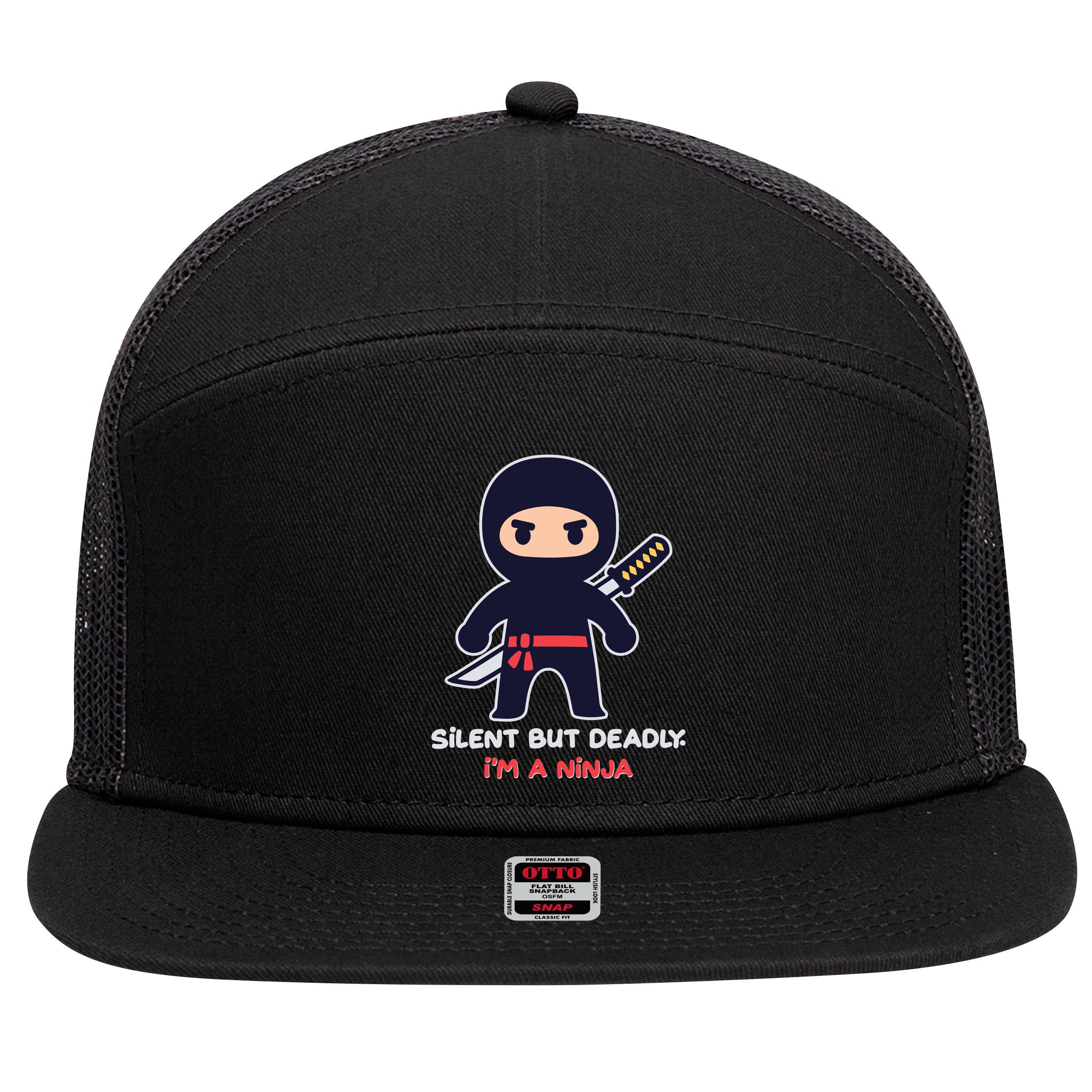Silent But Deadly I'm A Ninja 7 Panel Mesh Trucker Snapback Hat