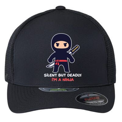 Silent But Deadly I'm A Ninja Flexfit Unipanel Trucker Cap