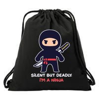 Silent But Deadly I'm A Ninja Drawstring Bag