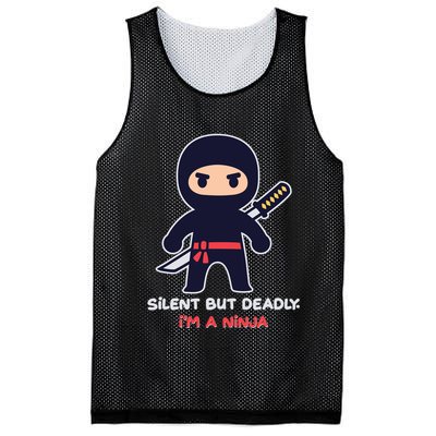 Silent But Deadly I'm A Ninja Mesh Reversible Basketball Jersey Tank