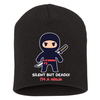 Silent But Deadly I'm A Ninja Short Acrylic Beanie
