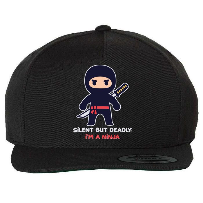 Silent But Deadly I'm A Ninja Wool Snapback Cap