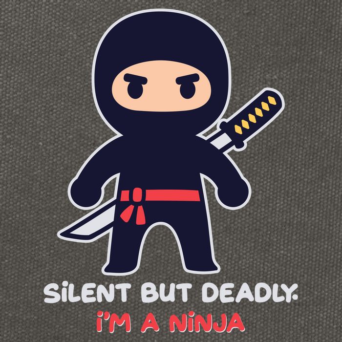 Silent But Deadly I'm A Ninja Cotton Canvas Backpack
