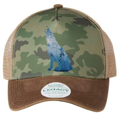 Silhouette Of The Howling Wolf Legacy Tie Dye Trucker Hat