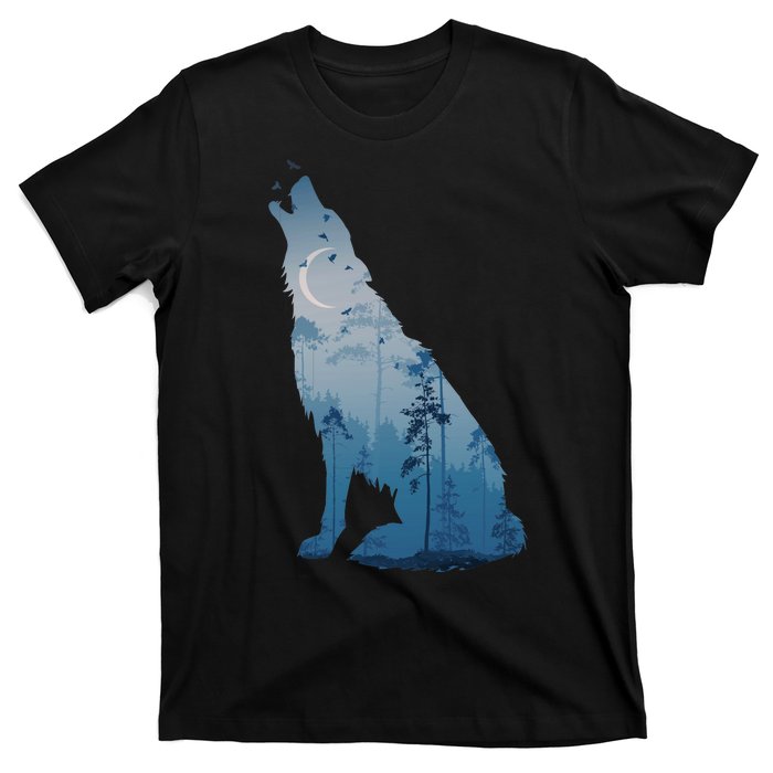 Silhouette Of The Howling Wolf T-Shirt