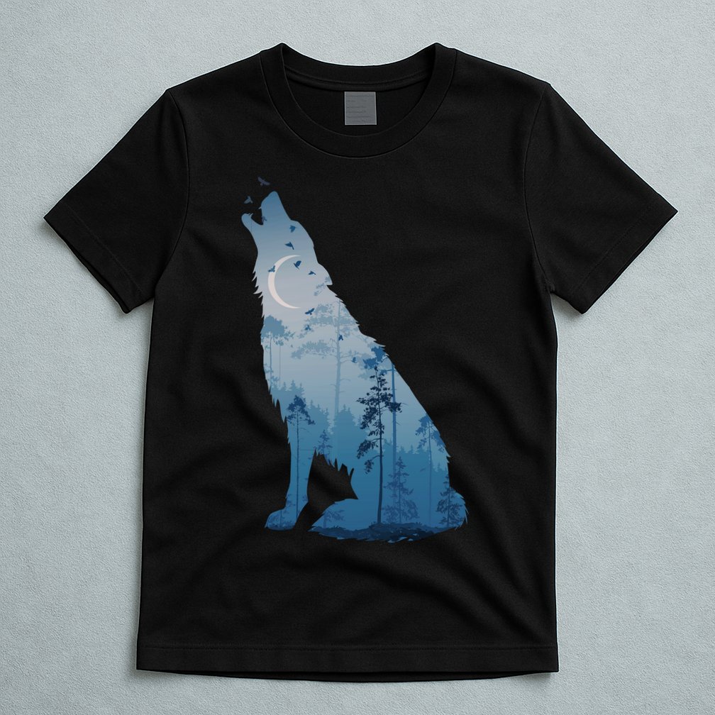 Silhouette Of The Howling Wolf T-Shirt
