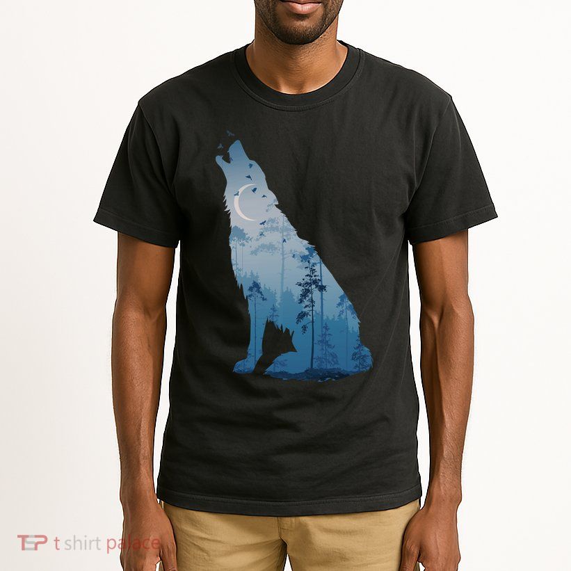 Silhouette Of The Howling Wolf Tall T-Shirt