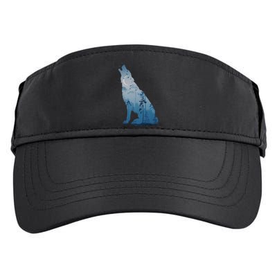 Silhouette Of The Howling Wolf Adult Drive Performance Visor