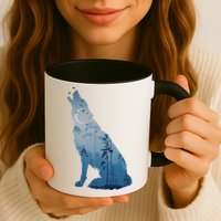 Silhouette Of The Howling Wolf Mug