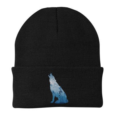 Silhouette Of The Howling Wolf Beanie
