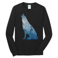 Silhouette Of The Howling Wolf Tall Long Sleeve T-Shirt