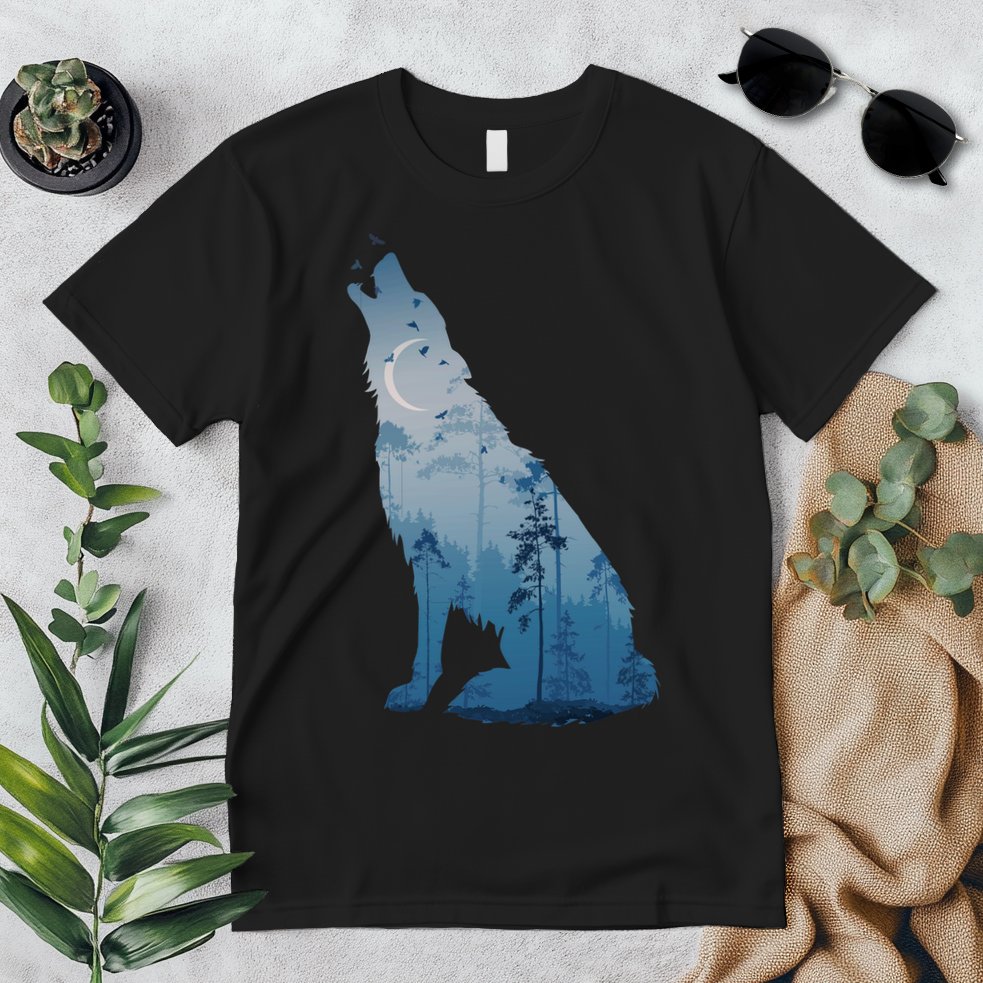 Silhouette Of The Howling Wolf Premium T-Shirt