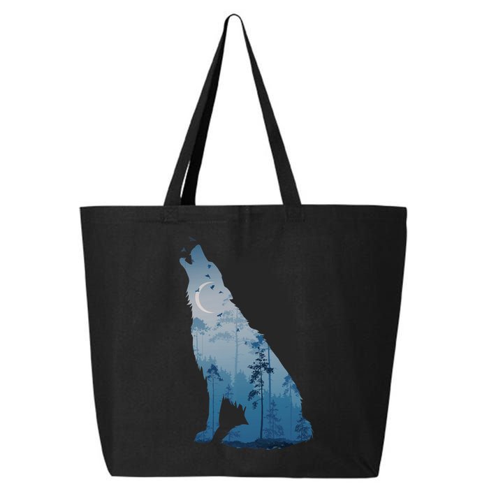 Silhouette Of The Howling Wolf 25L Jumbo Tote