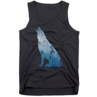 Silhouette Of The Howling Wolf Tank Top