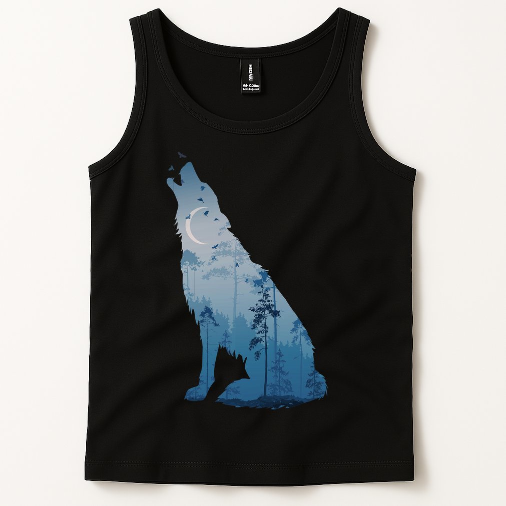 Silhouette Of The Howling Wolf Tank Top