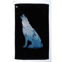 Silhouette Of The Howling Wolf Golf Towel