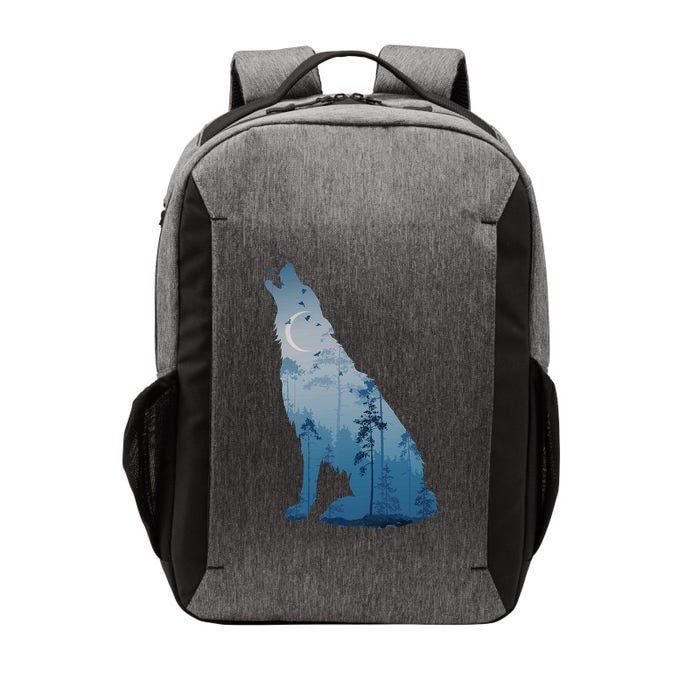 Silhouette Of The Howling Wolf Vector Backpack