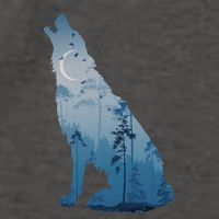 Silhouette Of The Howling Wolf Vector Backpack