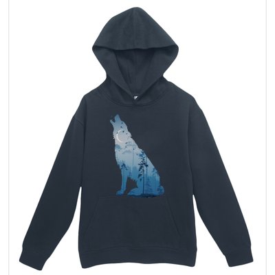 Silhouette Of The Howling Wolf Urban Pullover Hoodie