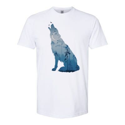 Silhouette Of The Howling Wolf Softstyle CVC T-Shirt