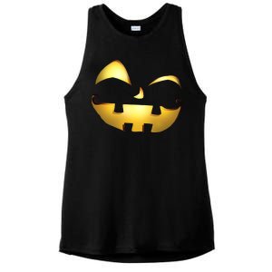 Silly Cool Jack O Lantern Face Ladies PosiCharge Tri-Blend Wicking Tank