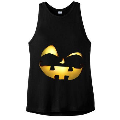 Silly Cool Jack O Lantern Face Ladies PosiCharge Tri-Blend Wicking Tank