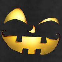 Silly Cool Jack O Lantern Face 7 Panel Mesh Trucker Snapback Hat