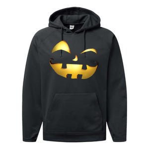 Silly Cool Jack O Lantern Face Performance Fleece Hoodie