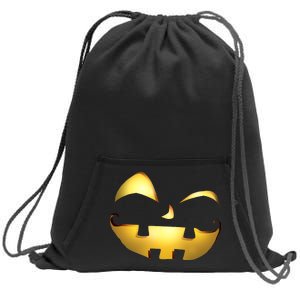 Silly Cool Jack O Lantern Face Sweatshirt Cinch Pack Bag