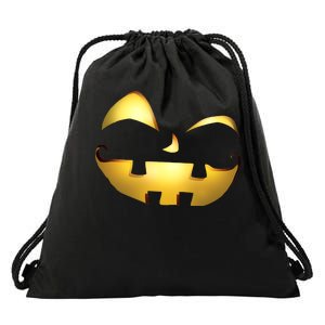 Silly Cool Jack O Lantern Face Drawstring Bag