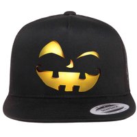 Silly Cool Jack O Lantern Face Flatbill Hat