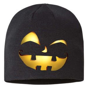 Silly Cool Jack O Lantern Face Sustainable Beanie