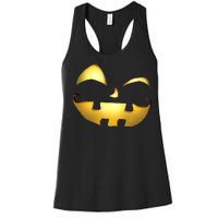 Silly Cool Jack O Lantern Face Women's Racerback Tank