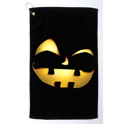 Silly Cool Jack O Lantern Face Golf Towel