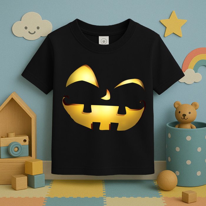 Silly Cool Jack O Lantern Face Toddler T-Shirt