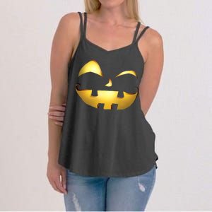 Silly Cool Jack O Lantern Face Women's Strappy Tank