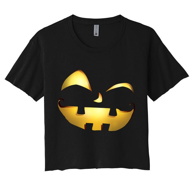 Silly Cool Jack O Lantern Face Crop Top